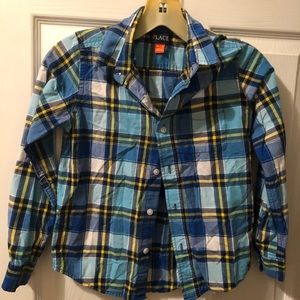 Blue plaid boys shirt